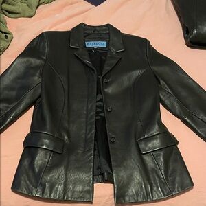 Reaction Kenneth Cole Black Leather Jacket